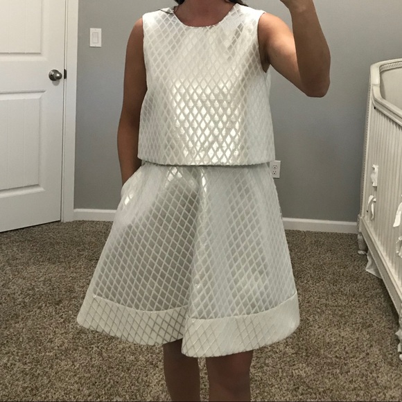 Erin Fetherston Birdie Silver Ivory Dress - Picture 3 of 10